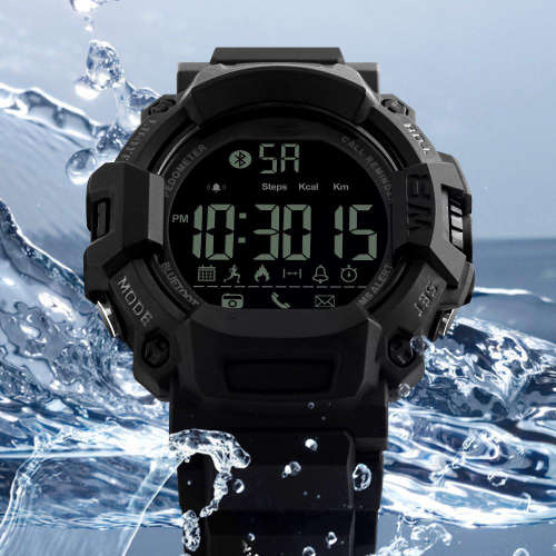 Multifunctional Digital Shock Resistant Sports Watch - Black