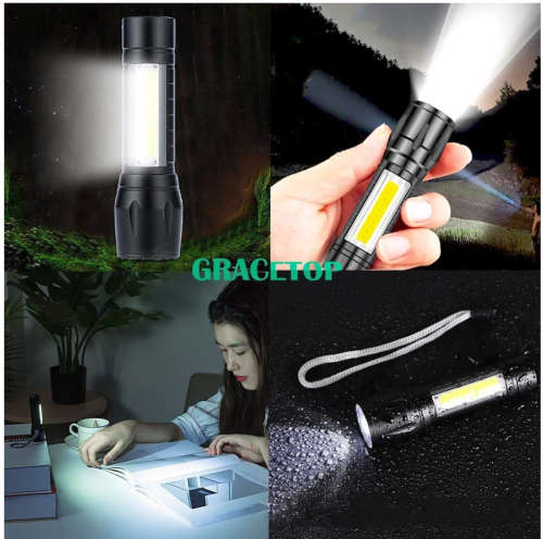 Portable Rechargeable Zoom LED Flashlight XP-G Q5 Flash Light Torch Lantern 3 Lighting Modes