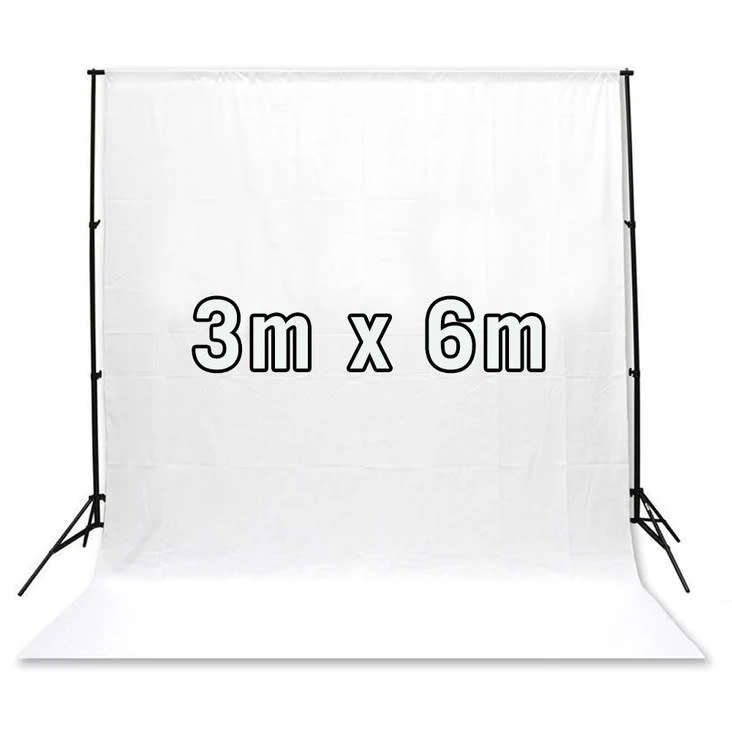 Professional Backdrop muslin cloth 3m x 6m - white