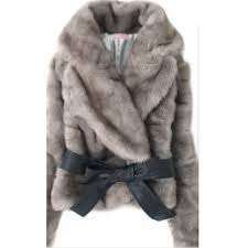 Grey Faux Fur short coat size medium or 34