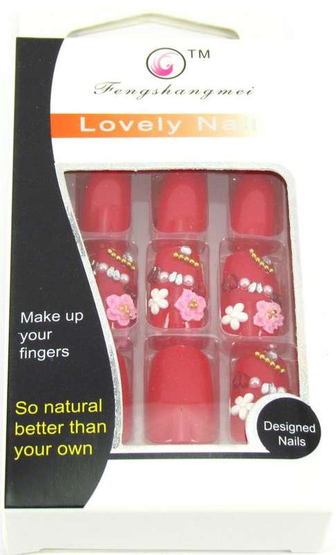 3D Designer Nail Tips X 24pcs + Glue