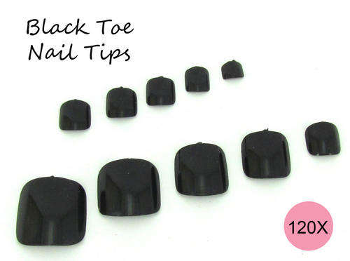 Full Toe Nail Tips Black 100 Tips