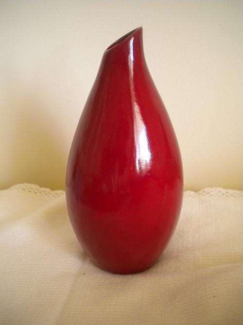 Deep Red Ceramic Salnted Belly vase