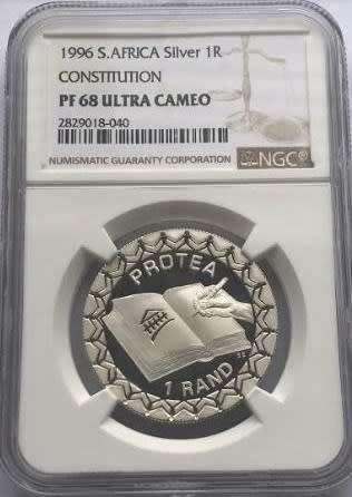 PF68 UC - 1996 SILVER PROOF PROTEA R1 - CONSTITUTION