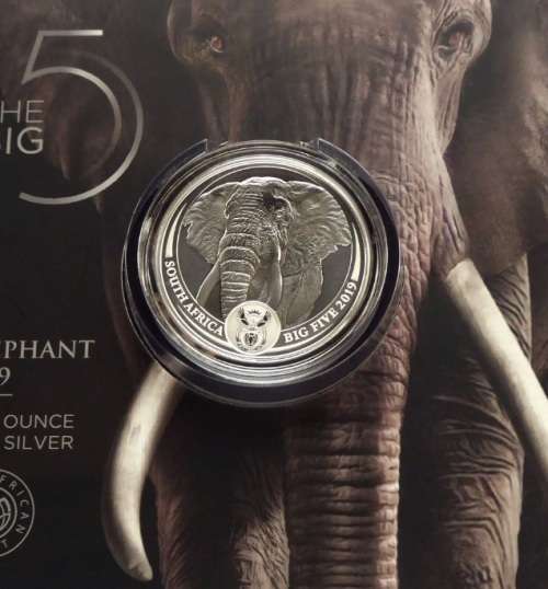*** 2019 Big 5 Release *** Elephant Brilliant Uncirculated 1Oz Silver Ag 999