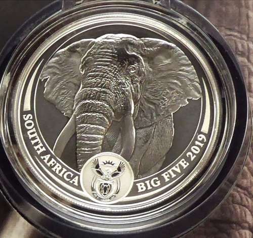 *** 2019 Big 5 Release *** Elephant Brilliant Uncirculated 1Oz Silver Ag 999