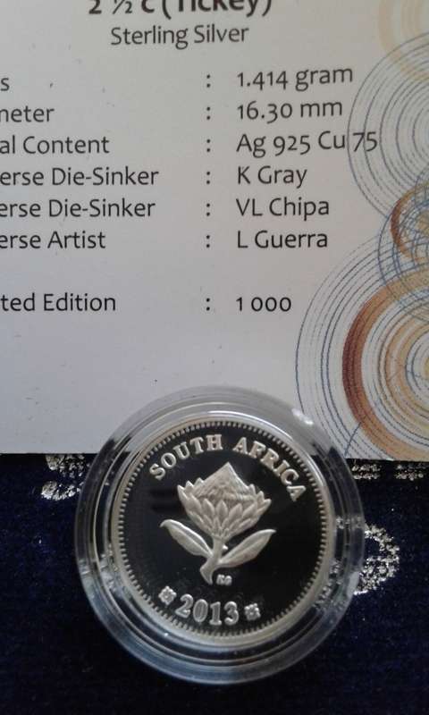 2013 Silver Proof 2 1/2c (Tickey) - Trains of SA - Diesel Electric Locomotive
