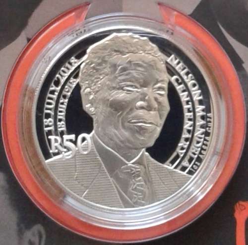 2018 Silver Proof R50 - Nelson Mandela 100 Year Centenary