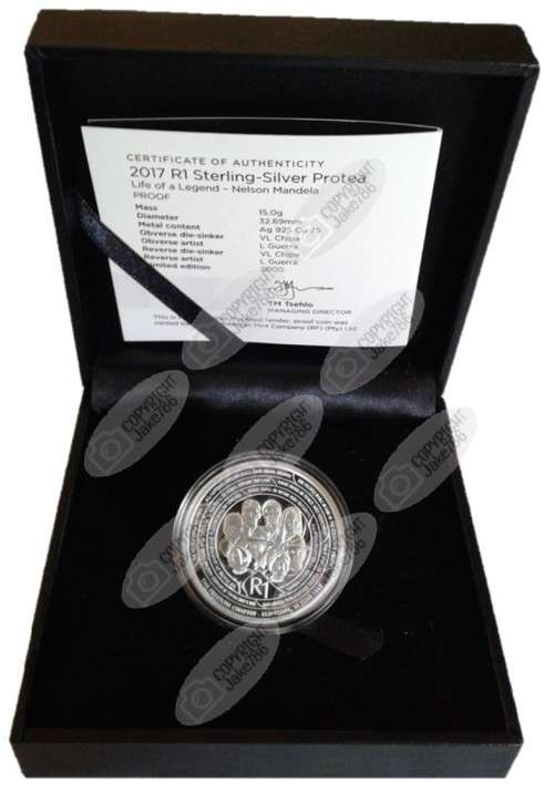 2017 Silver Proof R1 - Nelson Mandela - Life of a Legend Series