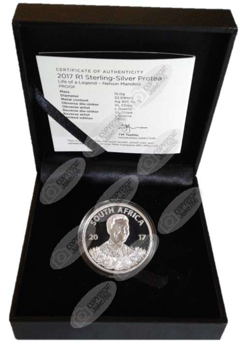 2017 Silver Proof R1 - Nelson Mandela - Life of a Legend Series