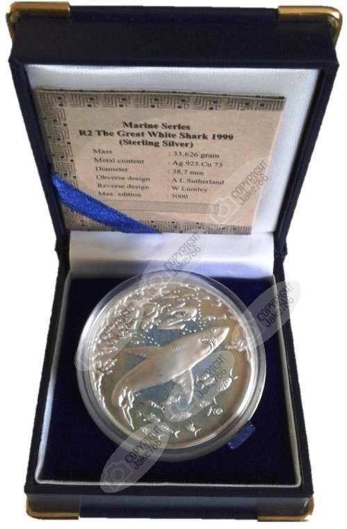 1999 SILVER PROOF R2 - THE GREAT WHITE SHARK