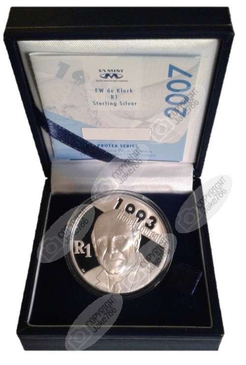 2007 Silver Proof Protea R1 - FW De Klerk