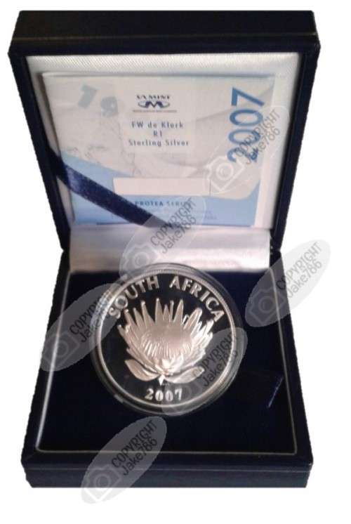 2007 Silver Proof Protea R1 - FW De Klerk
