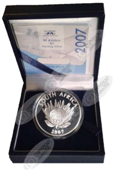 2007 Silver Proof Protea R1 - Nelson Mandela