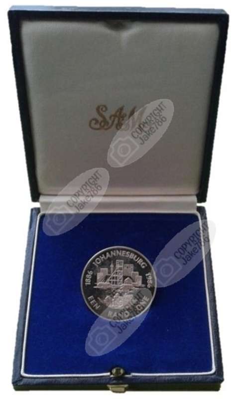 1986 Silver Proof R1 - Johannesburg Anniversary