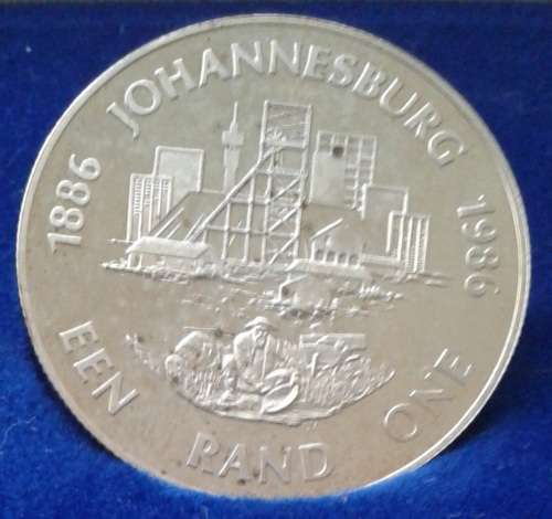 1986 SILVER PROOF R1 - JOHANNESBURG ANNIVERSARY
