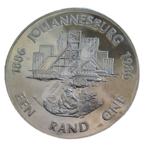 1986 SILVER UNC R1 - JOHANNESBURG ANNIVERSARY
