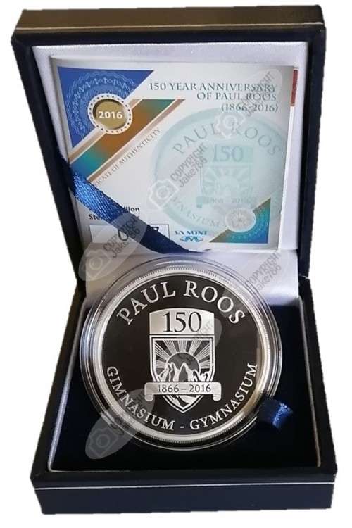 2016 SILVER PROOF 1oz PAUL ROOS GYMNASIUM MEDALLION