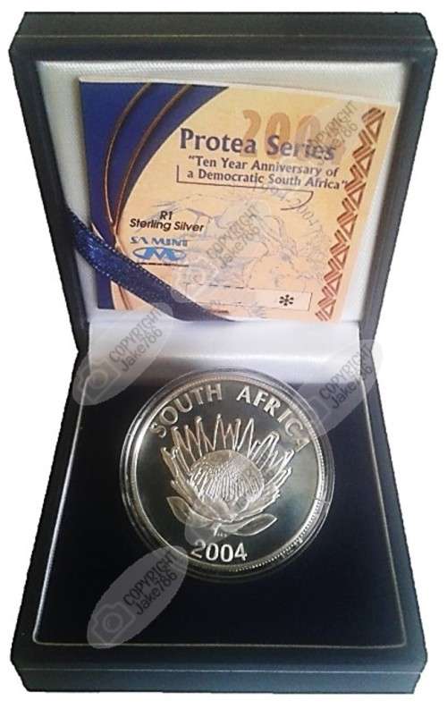 2004 Silver Proof Protea R1 - Democracy