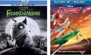 2 BLU RAY Movies - Frankenweenie 2D/3D + Planes 2D/3D