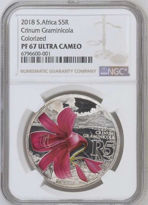 PF67 UC - 2018 Sterling Silver R5 - 1oz Silver Color Series - Crinum Granimicola
