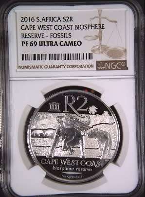 PF69 UC - 2016 Silver Proof R2 - Cape West Coast Biosphere Reserve - Fossils