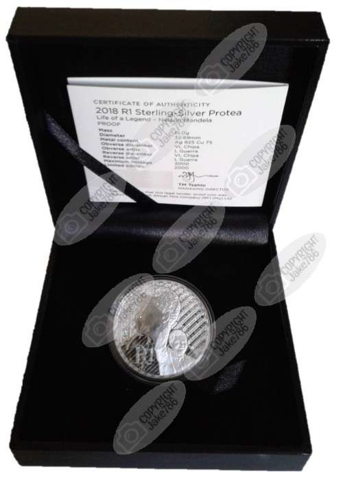 2018 Silver Proof R1 - Nelson Mandela - Life of a Legend Series