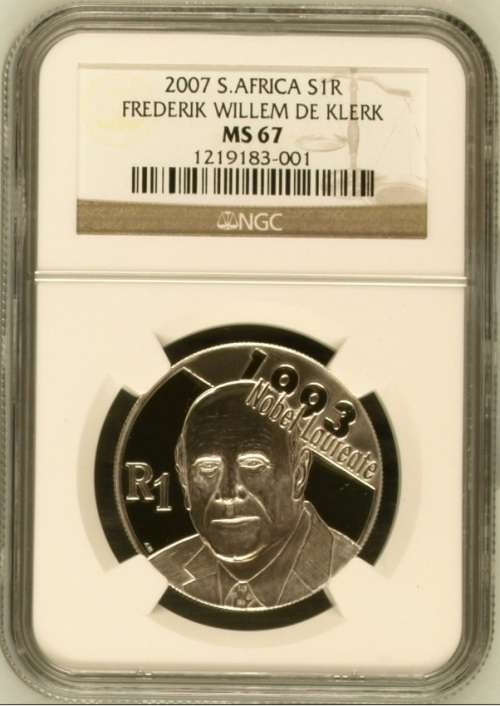 MS67 - 2007 Silver UNC R1 - FW De Klerk