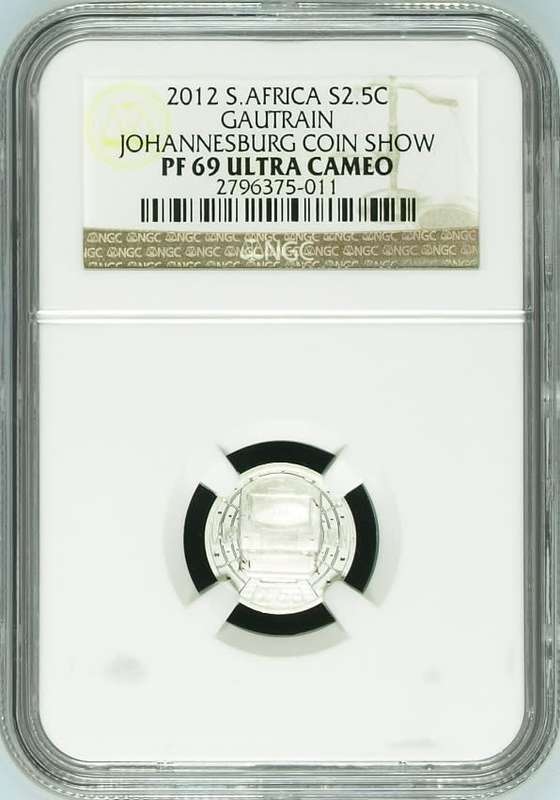 PF69 UC - 2012 Silver Proof 2½ c (Tickey) - Gautrain with JHB Mintmark