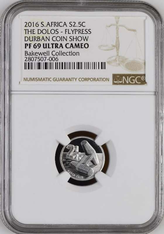 PF69 UC - 2016 Silver Proof 2½ c (Tickey) - Dolos - with DBN Mintmark