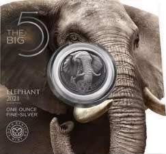 2021 Big 5 Series 2 - Elephant - Brilliant Uncirculated 1oz Silver Blister
