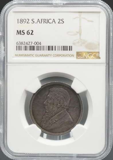 MS62 - 1892 2 Shillings