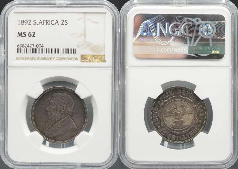 MS62 - 1892 2 Shillings