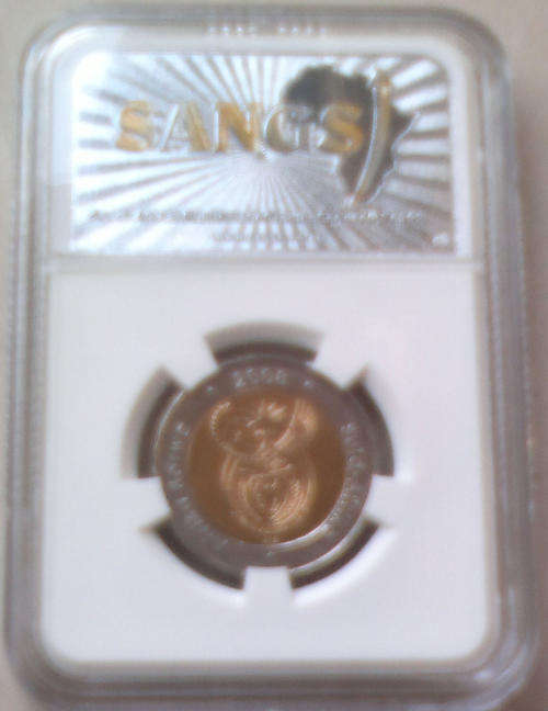 AU 55 ~ ONLY 66 GRADED ***  VERY RARE - 2008 MANDELA BIRTHDAY R5 - SANGS