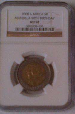 AU 58 - MANDELA BIRTHDAY R5 - NGC GRADED