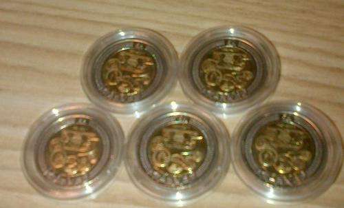 5 ENCAPSULATED UNC SARB R5 COINS - BEAUTIFUL UNCIRCULATED COINS