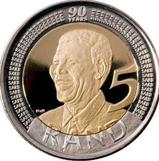 MS66 *** 2008 MANDELA 90th BIRTHDAY R5 *** HIGH GRADE COIN