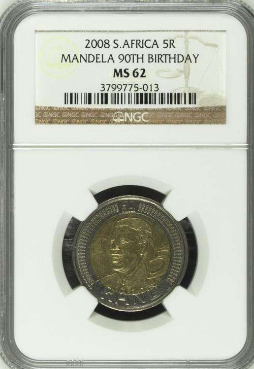 MS62 2008 MANDELA BDAY COIN - MS62 NGC - GOOD RARE GRADE