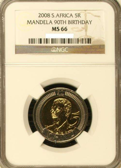 MS66 - 2008 Mandela 90th Birthday R5 - HIGH GRADE COIN