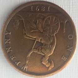 1891 1 Penny - United Kingdom - Catalog Value of R1600 in Mint State