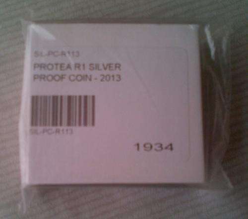 2013 PROTEA R1 SILVER PROOF COIN - SEALED - SOLD OUT AT SA MINT
