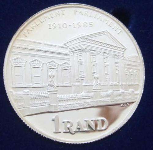 1985 SILVER Proof R1 - PARLIAMENT - IN SA MINT BOX - EXCELLENT CONDITION