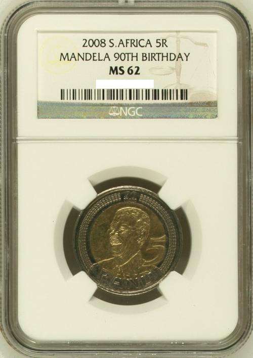 MS62 - NGC - 2008 MANDELA 90TH BIRTHDAY R5 - SCARCE GRADE