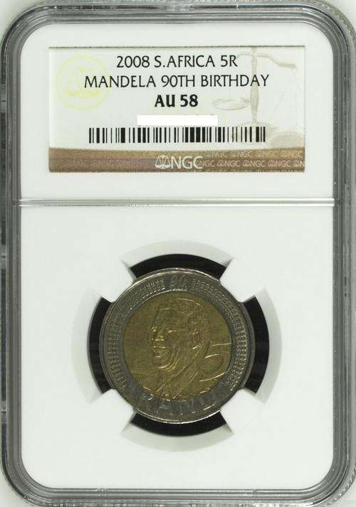 AU58 - NGC - 2008 MANDELA BDAY R5