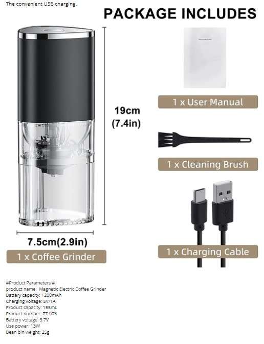 Clearance SALE Portable USB Charging Magnetic Type Coffee Grinder