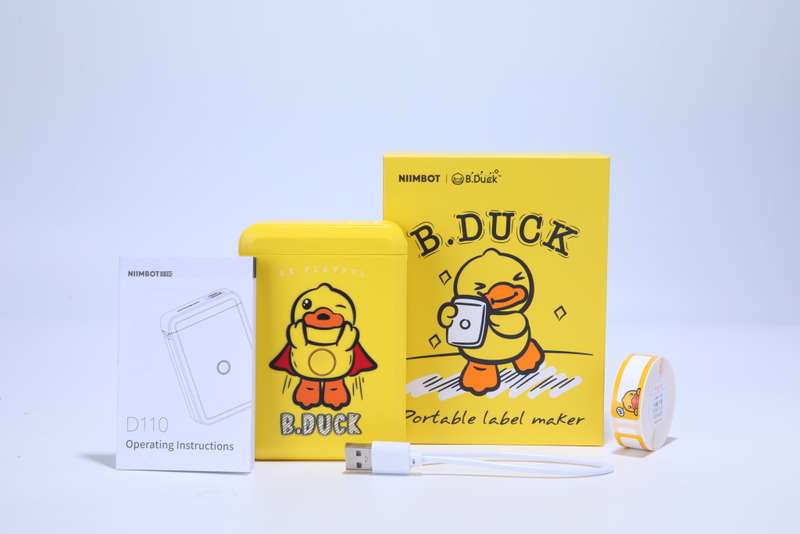 Niimbot D110 - B. Duck-Thermal Bluetooth Printer plus 2 labels and bag