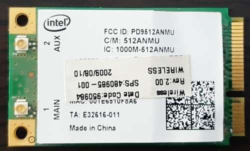 Intel Wifi 5100 Wireless Mini PCI-E Card 300Mpbs 802.11a/b/g/n 512AN_MMW-Intel WiFi Link 5100 MIMO 2