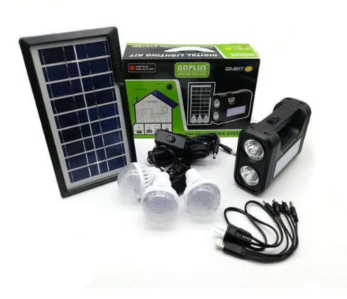 Solar Light Kit GDPLUS GD-8017 | Solar LED Light Kit | Solar Load shedding or Emergency Light Kit