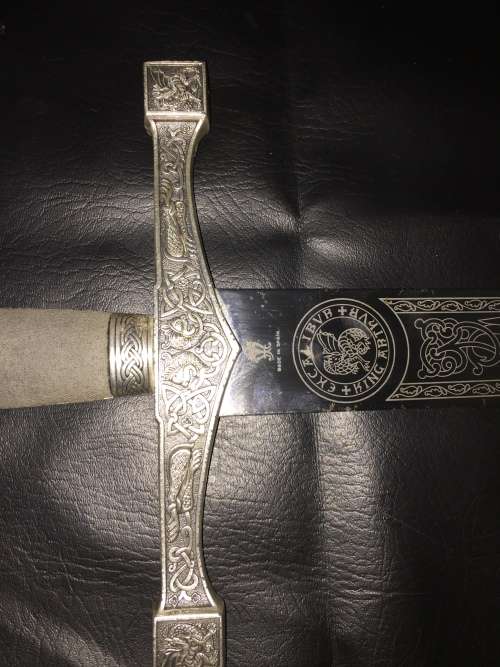 Large detailed King Arthur Excalibur sword made in Spain!!!!!!!!