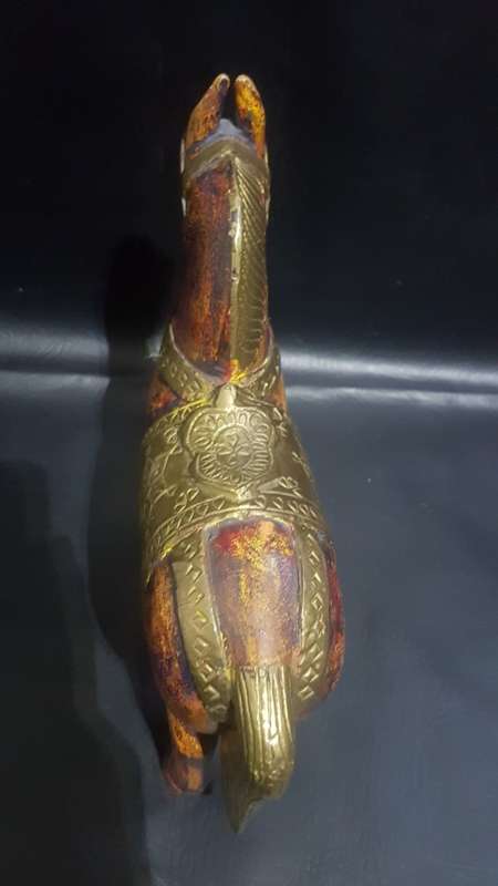 Beautiful large highly detailed wood and brass horse!!!!!!